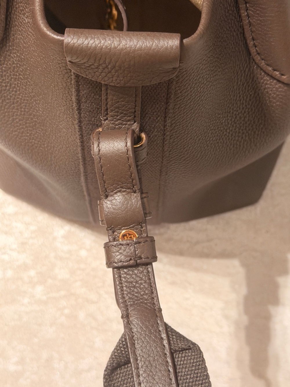 Loro Piana Dark Brown Small Bale Calf Leather Tote/Crossbody detachable wallet - Picture 11 of 13